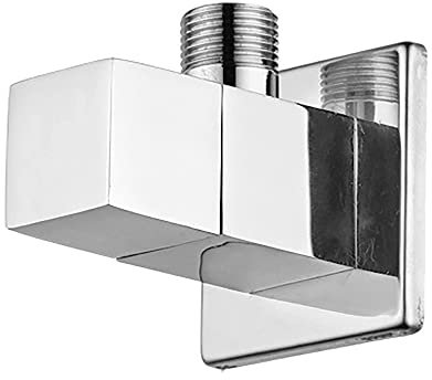 Inbagno Rubinetto sottolavabo 1/2” x 3/8, Design Quadrato, valvola ad Angolo sottolavello, Chiave d'arresto per Chiusura Acqua lavandino