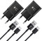 2er-Pack USB Ladegerät, Schnellladegerät Netzteil mit ladekabel USB C Schnellladekabel für Samsung Galaxy S8 S9 S10 S20 S21 Plus A56 A54 A36 A34 A16 A15 A13 A05s M35, Typ C Handy Netzteil Adapter