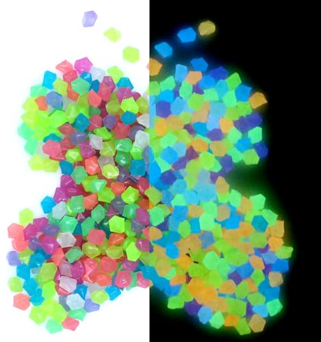 AIMEKE 400 Pièces Pierre Lumineuse, Galet Lumineux Cailloux, Pierres Décoratives de Pot de Fleur pour Jardin Extérieur Aquarium Passerelles Piscine Chemin