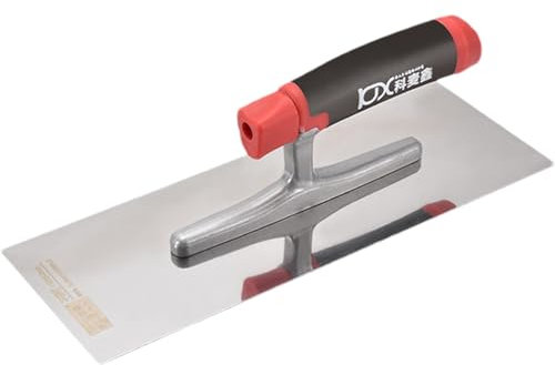 Plaster Trowel, Stainless Steel Flat Finishing Trowel with Ergonomic Handle, Toothed Trowel for Floor, Lightweight Concrete Tools, Construction Tools for Grouting Plastering Flooring Finishing