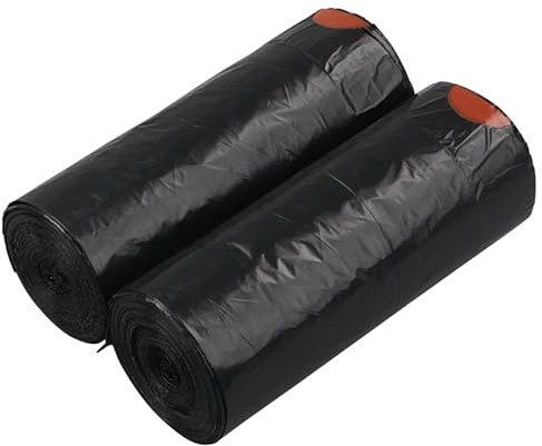 Parlynies 15L Refuse Sacks, Black Bin Bags, Bin Liners with Drawstring, Small Pedal Bin Liners for Home Office (110 Bags)