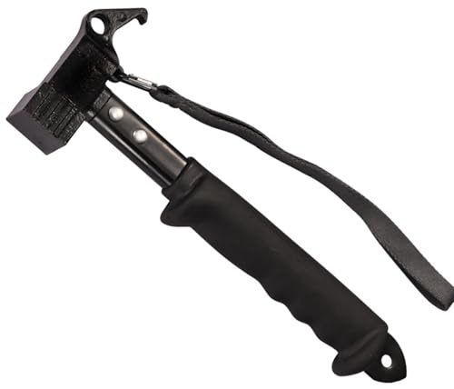 Démonteur de Pieu Lourd Multifonctionnel pour le Camping - Marteau de Tente avec Sangle de Fixation (Black)