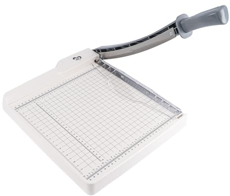 Ideen mit Herz Maxi lever cutter, paper cutter, cutting machine for paper, cardboard, felt, cork, foam rubber, leather, capacity 12 sheets 80 g/m², cutting surface 30 x 30 cm, grid in inches and cm