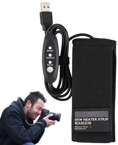 USB-lins-tauvärmare – 28 x 6,5 cm USB-kamera-värmeremsor | Linsvärmare med