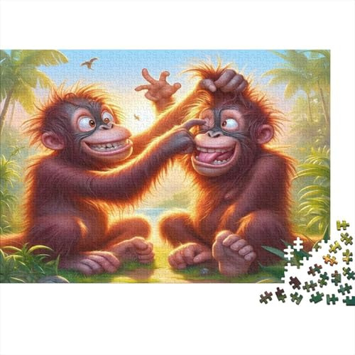 Monito Puzzle de 1000 Piezas Puzzle para Adultos Papel Diversión en la Selva Relajación Interacción Familia Decoración Regalo 38x26cm/1000pcs