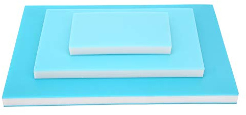 Mjuka stämpelblock för gravyr, 3-lagers PVC gummistämpelblock for carvinggravyr DIY, 3 storlekar 9/15/20 cm, blå/vit