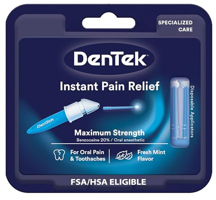 DenTek Instant Oral Pain Relief Kit with Benzocaine, 50 Treatments
