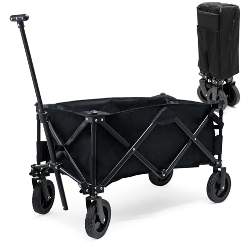 Carrito Plegable de Mano con Funda Protectora, Ruedas plástico y asa Carro Transporte Carrito jardín