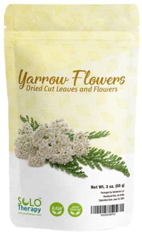 Yarrow Dried Cut Flowers, Yarrow Flowers, 3 oz, Resealable Bag, Yarrow Tea, Milenrama , Achillea Millefolium, Product From Albania, Packaged in the USA (3 ounces (Pack of 1))