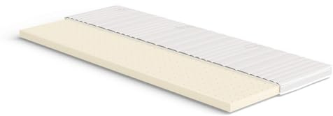 Meisterschlaf Latex Topper 120x200 cm – 7 cm hoch – 20% Naturlatex RG 65 – mittelweich – Oeko-TEX® Standard 100 – Tencel™ Lyocell 3D Doppeltuch-Bezug waschbar – Made in Germany