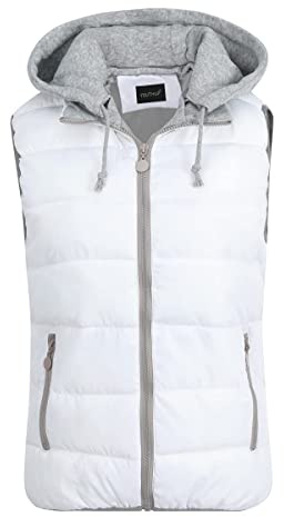 YOUTHUP Gilet Femme Hiver Casual Chaud à Capuche Légère sans Manches | Doublure Matelassée, Capuche Amovible, Coupe Régulière, 2 Poches Zippées, Fermeture Éclair, pour Loisirs et Plein Air
