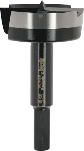 kwb Broca Forstner, Ø 50 mm, punta perforadora (para madera, cabeza forjada, afilado especial, agujeros rápidos y sin desgarros, punta central rectificada en 4 lados, para destornilladores y taladros