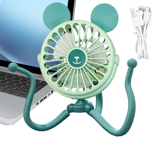 Ventilador de pulpo para cochecito, diseño de pulpo, trípode flexible con clip, ventilador silencioso portátil para carrito eléctrico, ventilador silencioso para camping, ventilador de refrigeración
