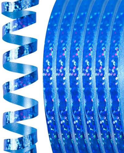 ALEGRE 20 Rollen Geschenkband Blau, 5mmx10m Glitzer Ballonband, Schleifenband,Geschenkbänder, Seidenband Bänder zum Basteln,Dekoband für Ballonverschlüsse,Geschenkverpackung, Geburtstag Hochzeits Deko