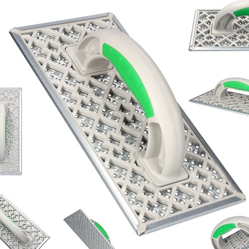 ToolSpace Styropor Raspel Schleifbrett Schleifer 270x130mm Raspelbrett Styroporraspel Styroporschaber Reibebrett Kunststoff Verzinkt Stahlblech Nivellieren von Styroporplattenstößen