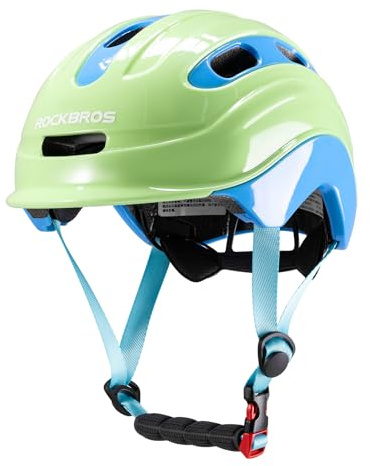 ROCKBROS Kids Bike Helmet for Age 6-18 Youth Bike Protective Safety Helmet for MTB Skateboarding Scooter Roller Skating Cycling 54–58 cm