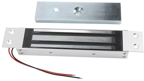 Eujgoov Blocco Magnetico Elettrico a Porta Singola in modalità NC 180 Kg di Tenuta in Alluminio in Lega di Alluminio per Porte in Metallo in Vetro, Ampia Applicazione per Sicurezza Commerciale