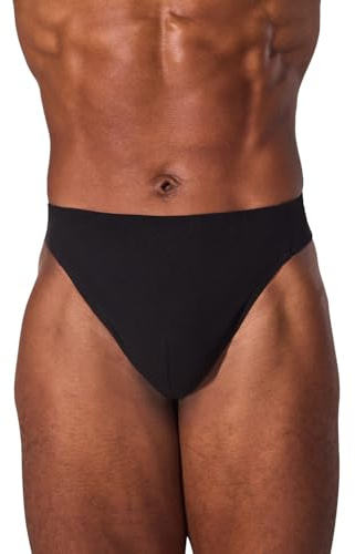 Capezio Men's Reinforced Front-Lined Thong Dance Belt, Black, Small