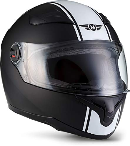 MOTO Helmets® X86 „Racing Matt Black“ · Integral-Helm · Full-Face Motorrad-Helm Roller-Helm Cruiser · ECE Visier Schnellverschluss Tasche L (59-60cm)