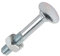 Merriway BH04823 (25 Pcs) Carriage Bolts with Nuts, M6 x 50mm (1/4 inch x 2 inch) Zinc Plated - Pack of 25 Pieces