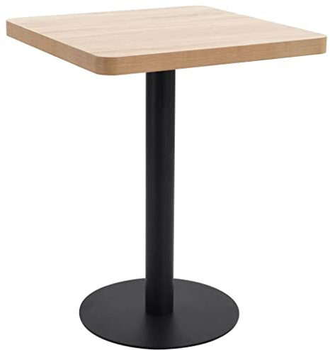 vidaXL Bistrotisch für 2 Personen Bartisch Bartresen Stehtisch Esstisch Tisch Tresentisch Küchentisch Partytisch Hellbraun 60x60cm MDF