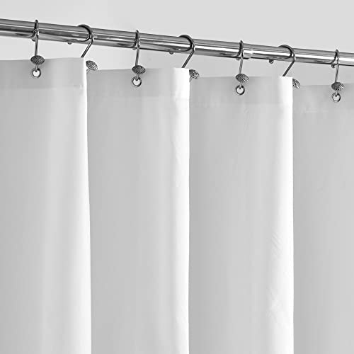 ALYVIA SPRING Stall tyg duschdraperi vattentätt – 122 cm x 183 cm, mjukt och lätt duschgardin med magneter, maskintvättbar – 48 x 72, vit