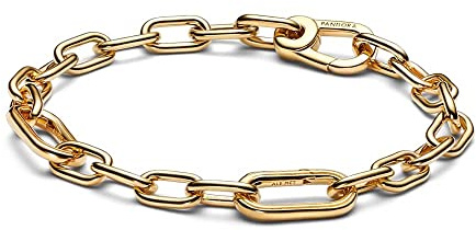 PANDORA ME Link Chain Bracelet In 14K Gold-Plated For Medallion Charms, Size 16, No Box