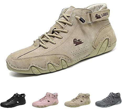 Botas de gamuza italianas hechas a mano con , zapatos beck para mujer, impermeables, ligeros, antideslizantes, transpirables, zapatos descalzos para mujer, zapatos de senderismo para mujer, color