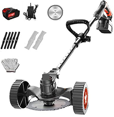 Cortacésped eléctrico de 1880W, cortacésped inalámbrico, Cortador de Longitud Ajustable, Herramientas de jardín for el hogar con batería de Litio