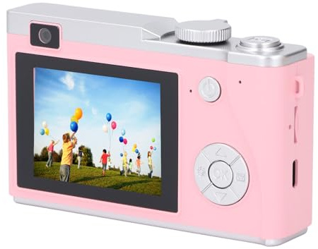 Fotocamera Digitale, Videocamera Digitale da 48 MP 1080P Zoom Digitale 16X per i Viaggi (PINK)