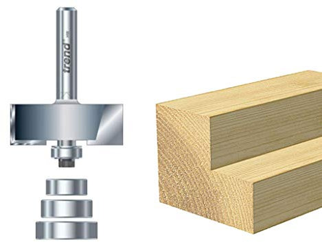 Trend Professional Bearing Guided Rebater Router Cutter Bit, 1/2 Inch Shank, 35mm Cut Diameter & 12.7mm Cut Length, Tungsten Carbide Tipped, 46/39X1/2TC