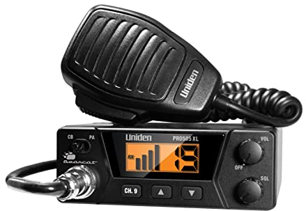 Uniden PRO505XL 40-Channel CB Radio. Pro-Series, Compact Design. Public Address (PA) Function. Instant Emergency Channel 9, External Speaker Jack, Large Easy to Read Display. - Black