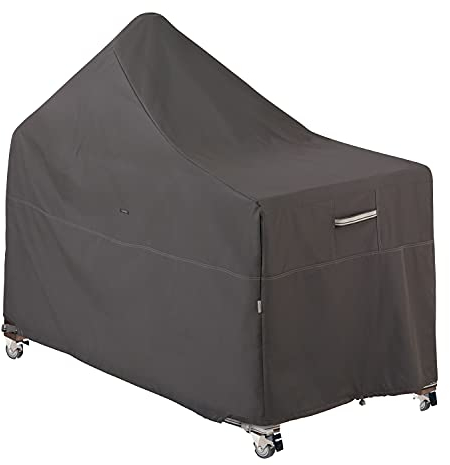 Classic Accessories 55-420-015101-EC Ravenna Kamado Ceramic Grill with Offset Table Cover Premium Outdoor Grill Cover with Durable and Water Resistant Fabric, Taupe, Large