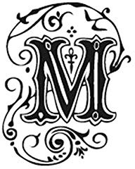 Aladine - Tampon Alphabet Arabesque - Support En bois - Scrapbooking et Carterie Créative - Lettre M