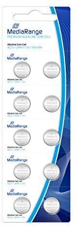MediaRange Premium Alkaline Knopfzellen, AG13|LR44|1.5V, 10er Pack