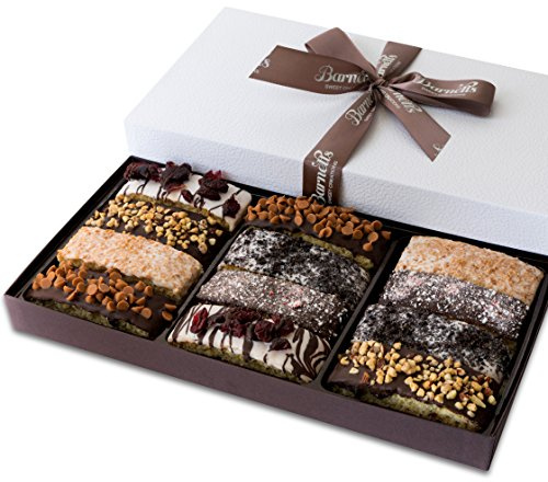 Barnetts Mothers Day 12 Chocolate Biscotti Gift Box, Gourmet Cookie Gifts Basket for Him and Her, Food Delivery, Fancy Cookies Candy Box Baskets Ideas for Mother, Mom, Grandmother, Grandma, Wife, Sister, Daughter, Girlfriend, Women