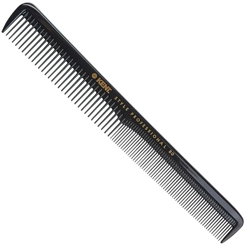 Kent SPC80 Salon-Style Dressing Cutting Comb with Wide and Fine Teeth - Professional Barber Haircut Comb for Styling and Teasing for All Hair Types - Kent Quality Barber Supplies