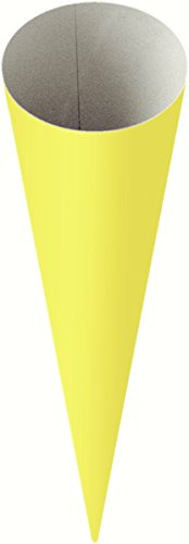 Heyda 204870066 Côtés pour cornets d'écolier Jaune Hauteur 70 cm Diamètre 19 cm 380 g/m²