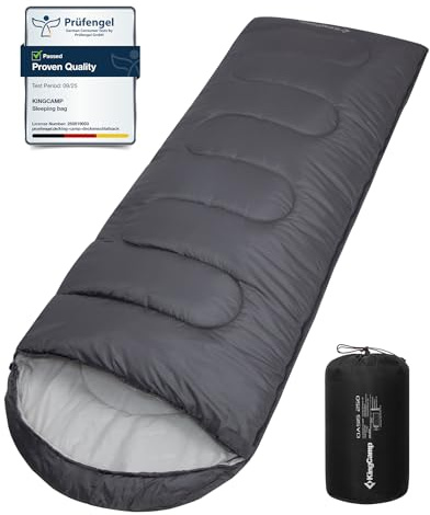KingCamp Sac de Couchage Adulte et Enfant Sac de Couchage Compact Ultra Leger 3 Saisons Connectable pour Double Duvet Grand Froid pour Camping Hiking Trekking Randonnée Voyage Extérieur