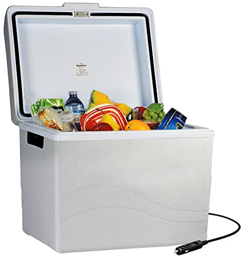 Koolatron Cool Box 42L Electric Iceless Cooler Car Mini Fridge Refrigerator Hot and Cold Function Summer Cool Insulated Cooler Box Cool Bags for Camping Picnics Travels Keep Food Drinks Chill Grey
