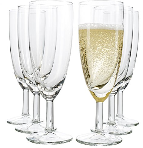 Van Well 6er Set Sektglas Royalty Standard, 18 cl, Ø 50 mm, H 160 mm, Sektflöte, Kelchglas, Champagner-u. Prosecco-Glas, Partyglas, glasklar, Gastronomie