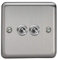 Varilight 2-Gang 10A 1- or 2-Way Toggle Light Switch Matt Chrome XST2, 86x86x36mm