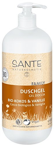 SANTE Naturkosmetik Duschgel Bio-Kokos & Vanille, 950ml Familiengröße mit Pumpspender, Tropischer Duft, Reinigt sanft & gründlich, Vegan, Ohne Mikroplastik