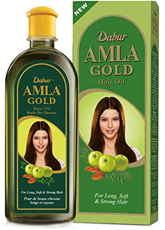 Dabur Amla Gold Hair Oil - 300ml | For Naturally Beautiful, Long, Soft & Strong Hair | Blend with Almond, Amla & Henna | For Root To Tip Nourishment