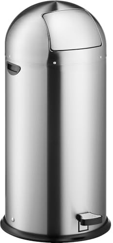 helit H2405400 - Push-Tretabfallbehälter „the step dome“ 52L, Edelstahl