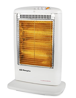 Orbegozo BP 0303 – Estufa eléctrica halógena, movimiento oscilante, 1200 W de potencia, 3 niveles de funcionamiento