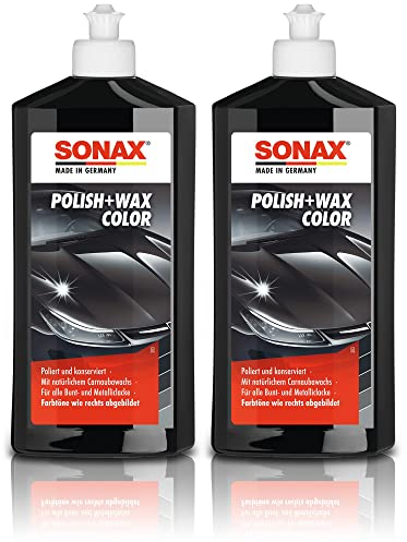 2x 500ml SONAX POLISH & WAX COLOR SCHWARZ AUTOPOLITUR LACK AUTO POLITUR