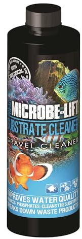 MICROBE-LIFT Gravel & Substrate Cleaner for Saltwater Aquarium and Freshwater Tanks, Tank Cleaner and Aquarium Water Conditioner, Clarifies Water, Reduces Sludge, Aquarium Supplies, 8 Ounces (GSC08)