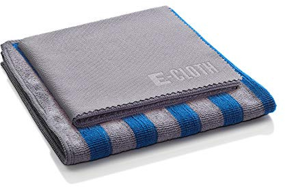 E-Cloth Hob & Oven Cleaning Cloth Set, Microfibre Stainless Stove and Kitchen Appliances Cleaner, Great for Oven, Stove and Refrigerators, Washable and Reusable, Blue & Gray, 2 Cloth Set