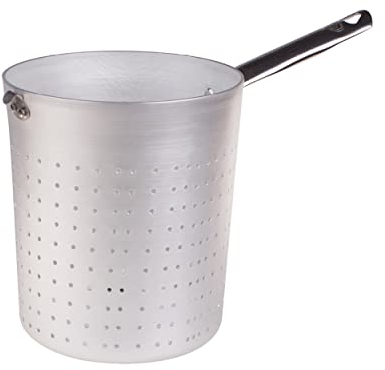 Pentole Agnelli Colapasta/Scaldapasta Cilindrico in Alluminio con Manico Tubolare, Acciaio Inossidabile, Argento, 20 cm